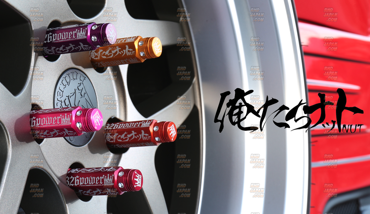 326 Power Oretachi Duralumin Lug Nuts - Long M12 X 1.5 Green